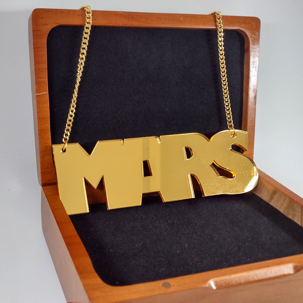 Custom Jumbo Acrylic Gold Name Necklace