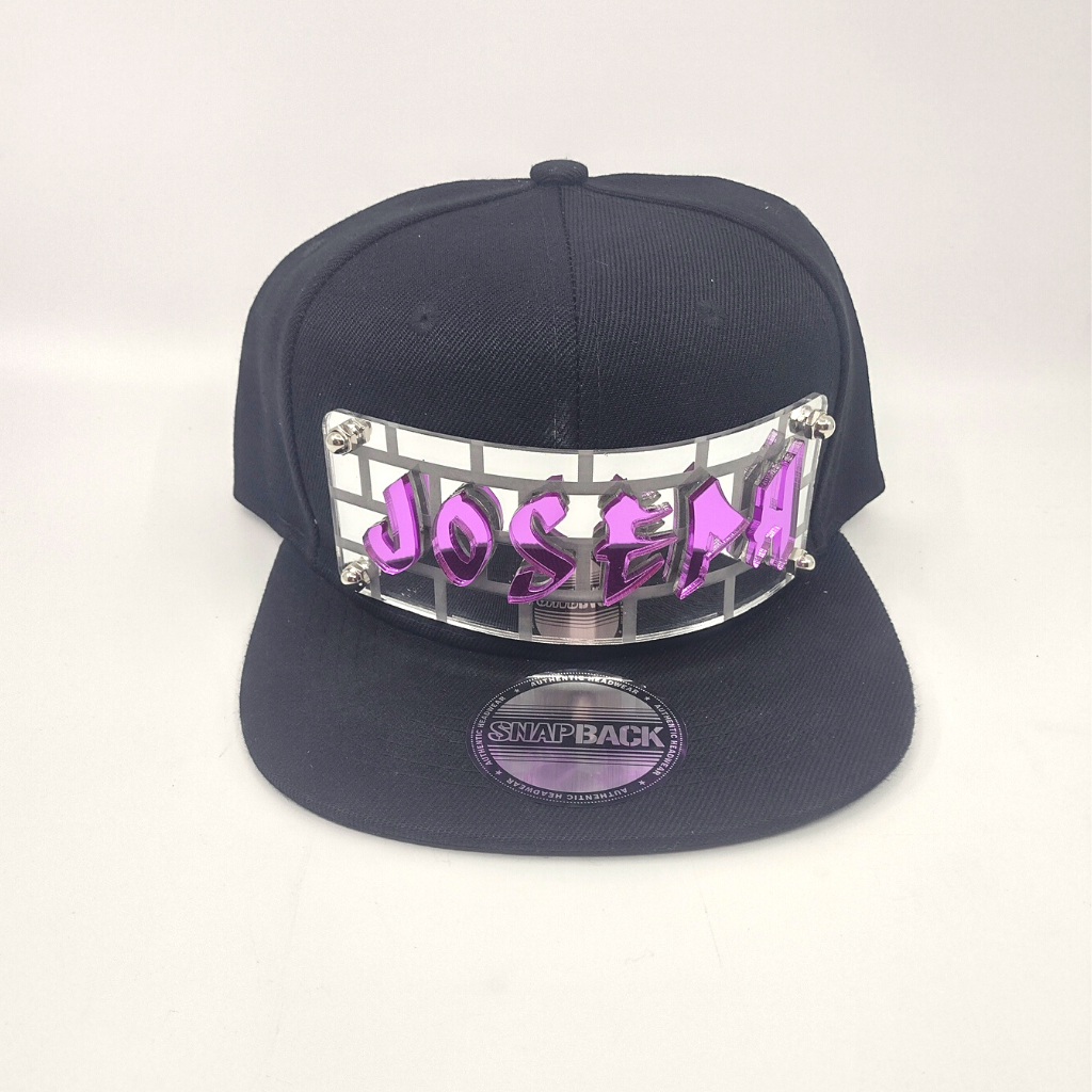 Black Custom Snapback Hat, Laser Cut Letters, Made to Order, Exclusive Creation