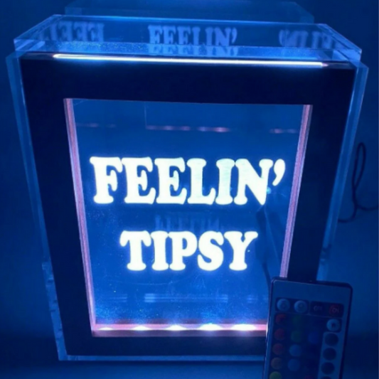 Tip Box Raffle Fund Raiser Donation Jar Fantastically Unique Eye Catching Personalized Engraved LED 16 Colors Changing 7"W x 8.5"H Container