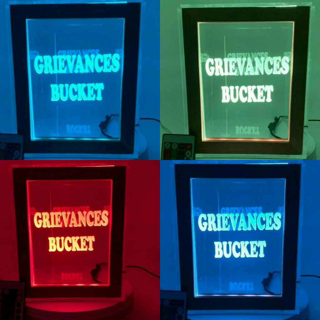 Donation Jar Personalized Free Engraved LED 16 Colors Changing 7"W x 8.5"H Container