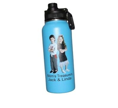 Personalized Insulated Sport Hydro Water Bottle Wide Mouth 32oz Photo & Engraved
