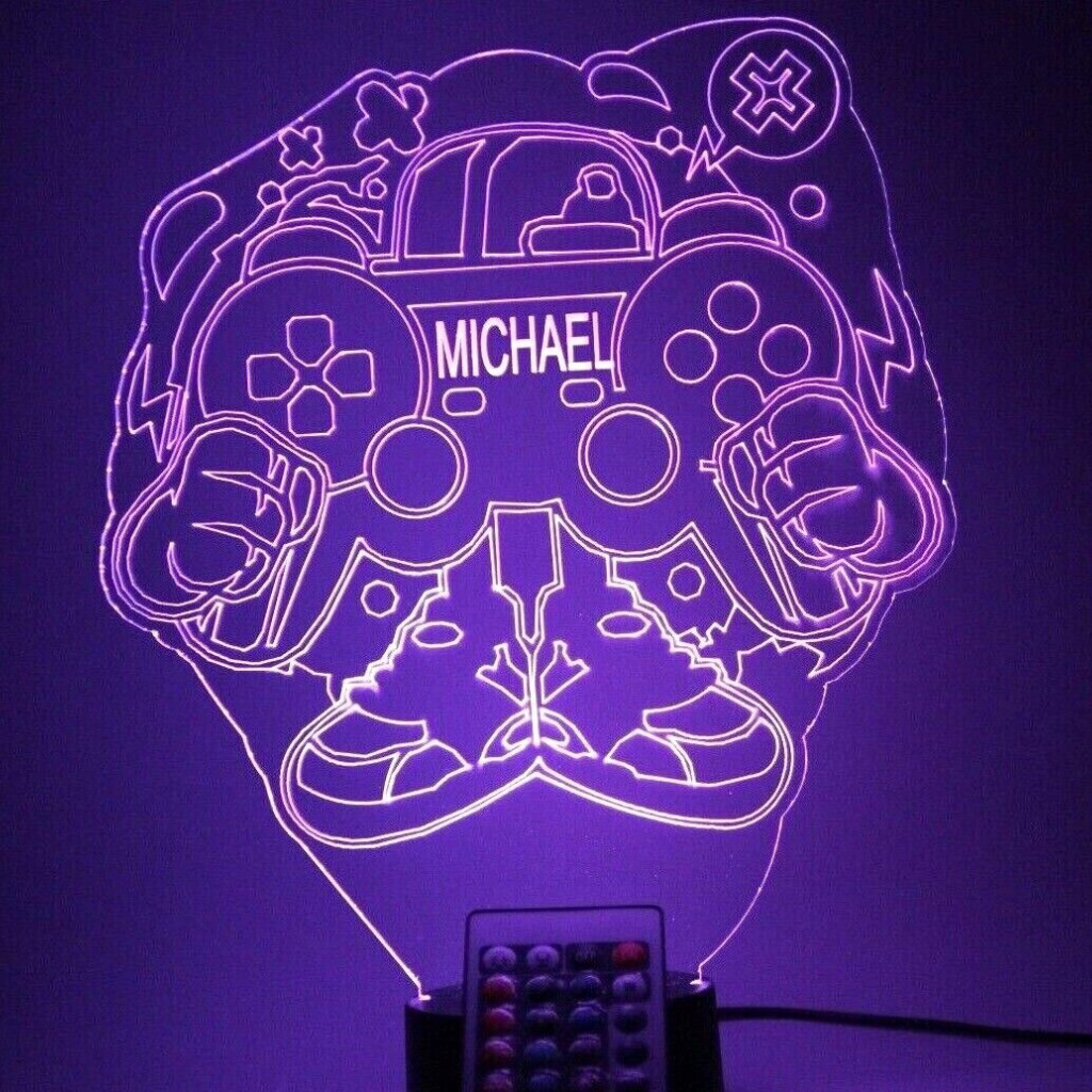 Video Gaming Robot LED Tabletop Night Light Up Lamp, 16 Color options with Remote