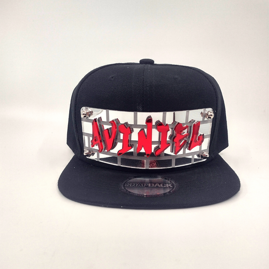 Black Custom Snapback Hat, Laser Cut Letters, Made to Order, Exclusive Creation