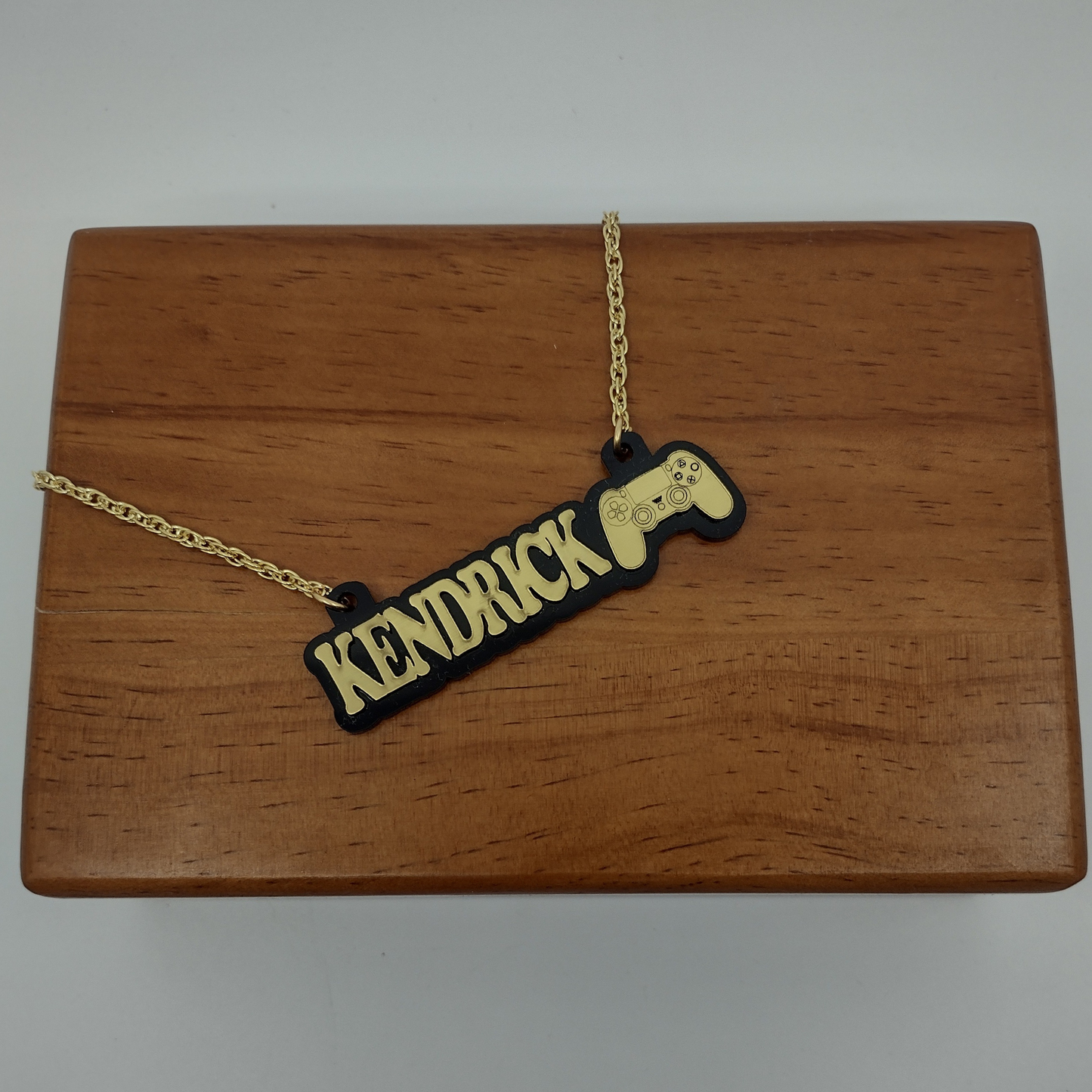 Custom Video Game Controller Name Necklace, Personalized Name and Background Color