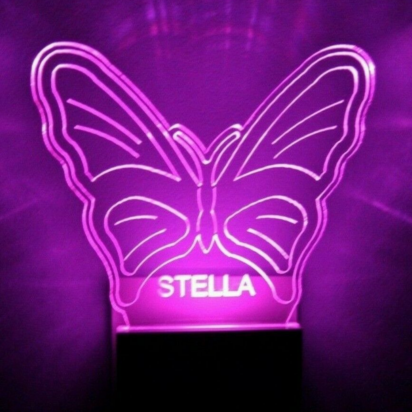 Butterfly Night Light Multi Color Personalized LED Wall Plug-in, Cool-Touch Smart Dusk to Dawn Sensor, Bedroom Hallway Bathroom