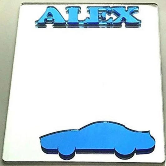 Race Car Locker Mirror Magnet, Personalized Back to School Magnetic Sports Locker or Refrigerator Magnet Decor