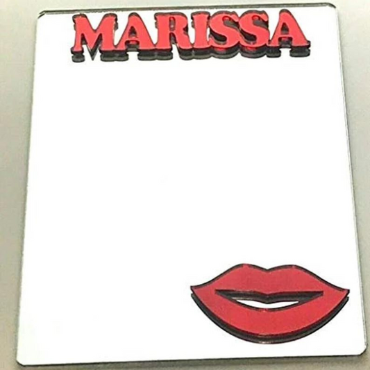 Lips Locker Mirror Magnet, Personalized Back to School Magnetic Sports Locker or Refrigerator Magnet Decor