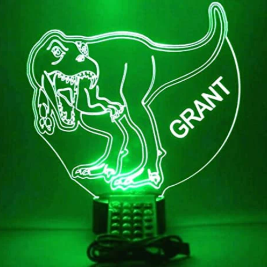 Dinosaur, LED Tabletop Night Light Up Lamp, 16 Color options with Remote