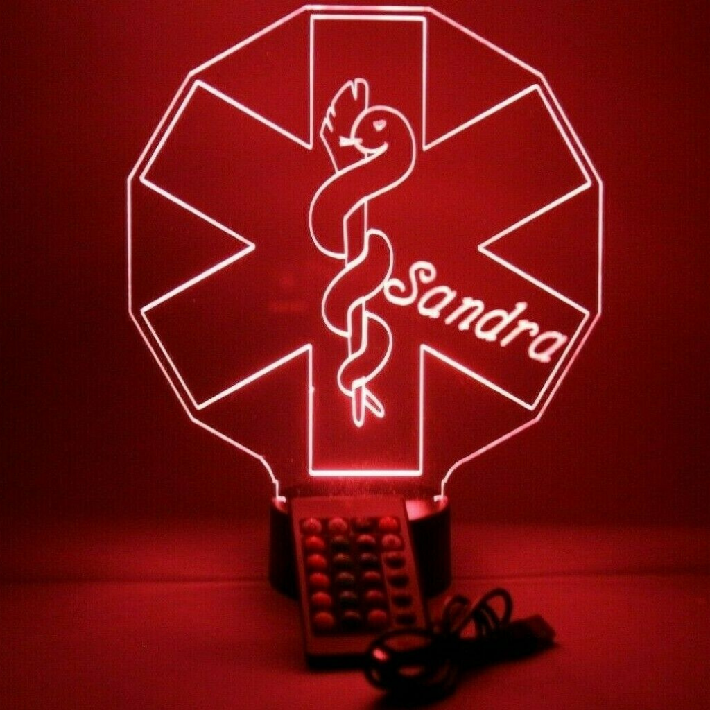 EMT Emergency Services LED Tabletop Night Light Up Lamp, 16 Color options with Remote