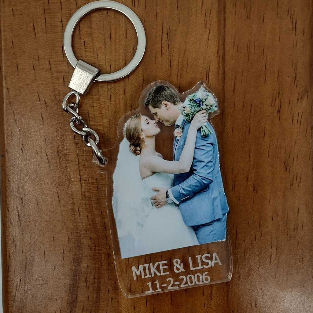 Custom Wedding Photo UV Printed Key Chain