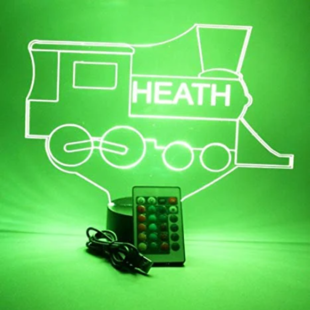 Choo Choo Train LED Tabletop Night Light Up Lamp, 16 Color options with Remote