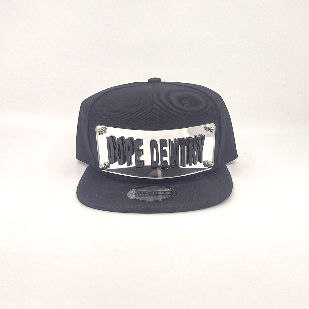 Black Custom Snapback Hat, Laser Cut Letters, Made to Order, Exclusive Creation