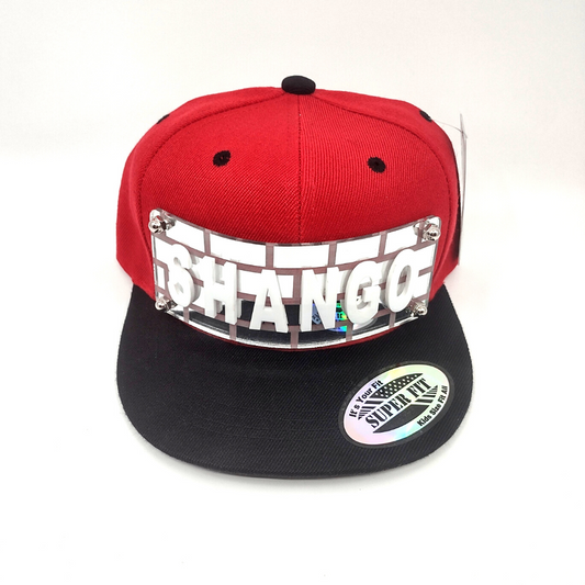 Red and Black Custom Snapback Hat, Laser Cut, Made to Order, Exclusive Creation