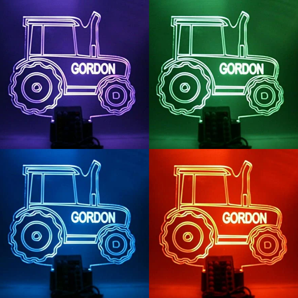 Farm Tractor LED Tabletop Night Light Up Lamp, 16 Color options with Remote