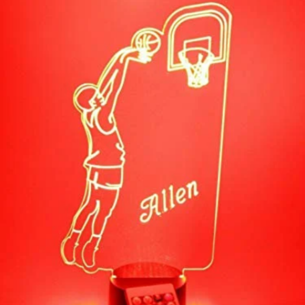 Basketball Player, Sports LED Tabletop Night Light Up Lamp, 16 Color options with Remote