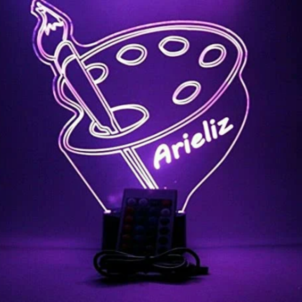 Artist Painting Palette LED Tabletop Night Light Up Lamp, 16 Color options with Remote