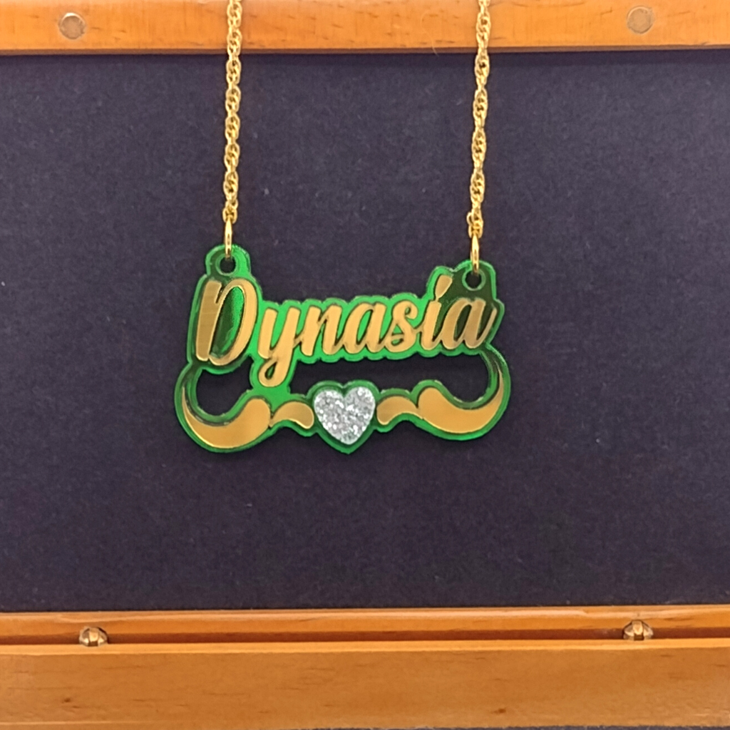 Heart and Swirl Custom Name Necklace