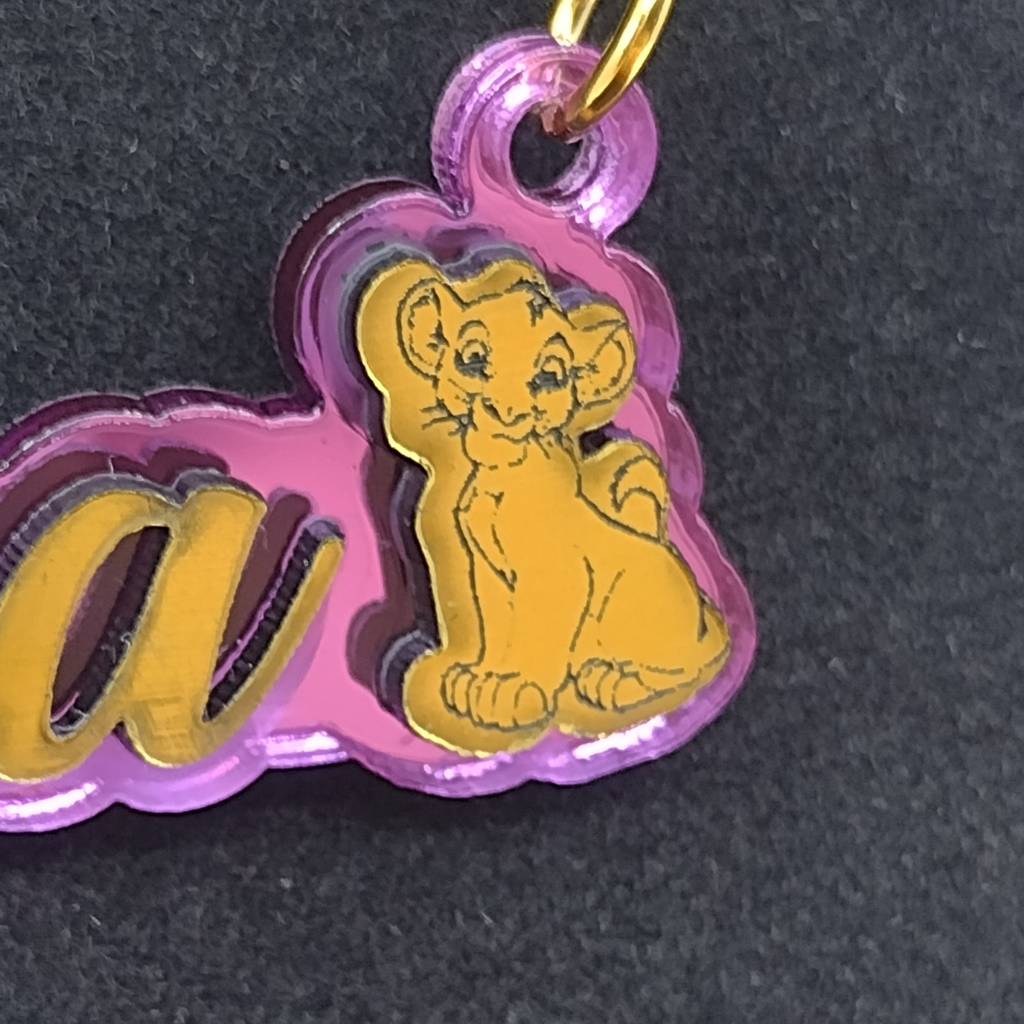 Custom Lioness Character Name Necklace, Personalized Name and Background