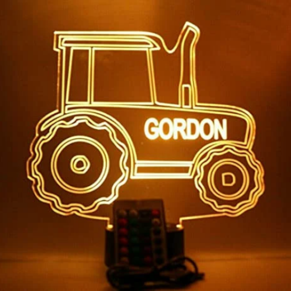 Farm Tractor LED Tabletop Night Light Up Lamp, 16 Color options with Remote