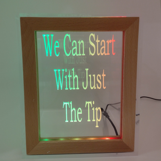 Tip Box Raffle Fund Raiser Donation Jar Fantastically Unique Eye Catching Personalized Engraved LED 16 Colors Changing 7"W x 8.5"H Container