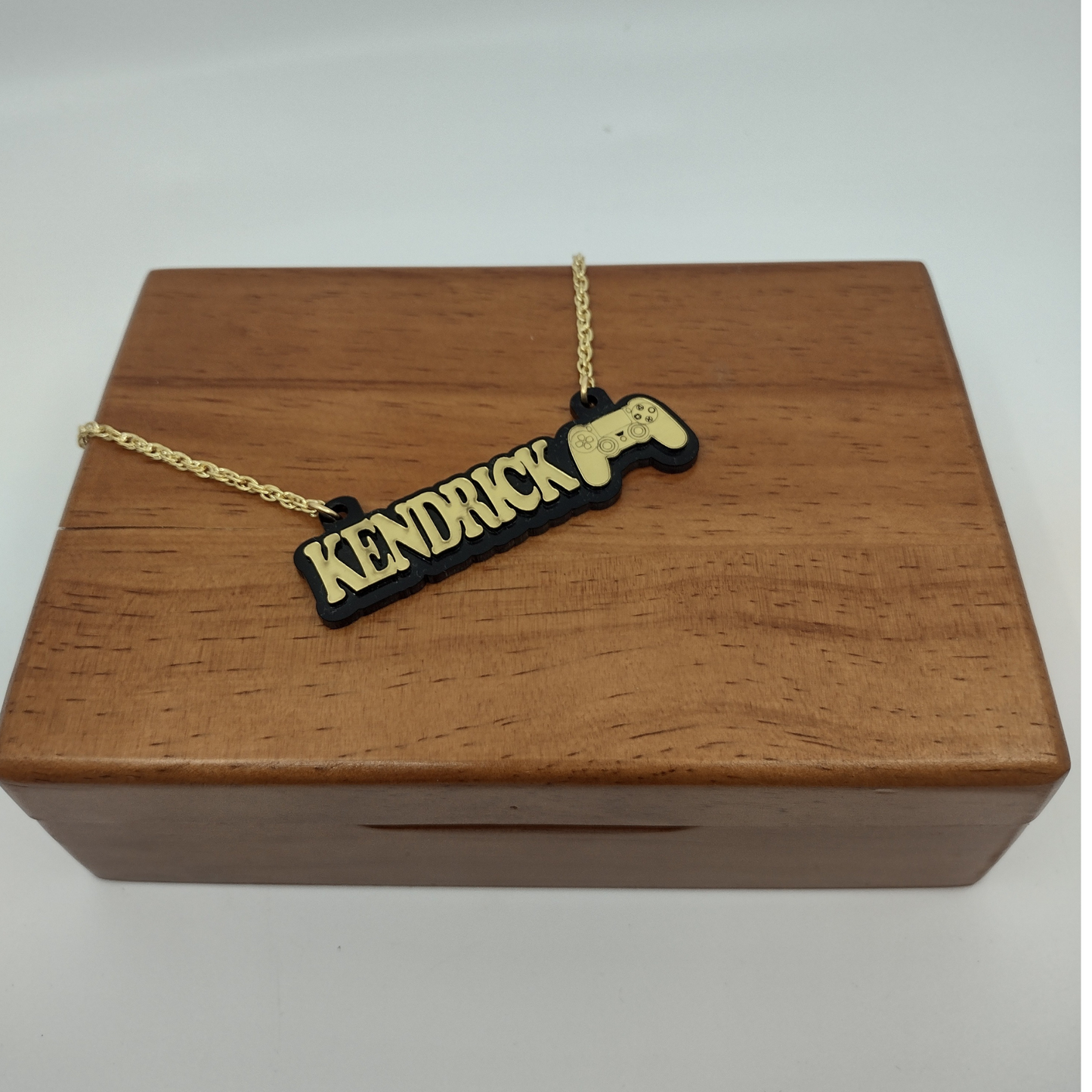 Custom Video Game Controller Name Necklace, Personalized Name and Background Color
