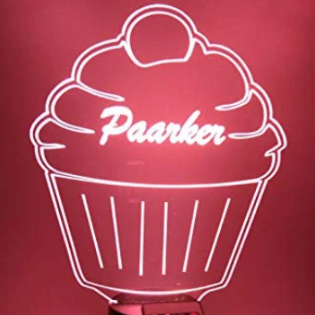 Bakery Cupcake LED Tabletop Night Light Up Lamp, 16 Color options with Remote