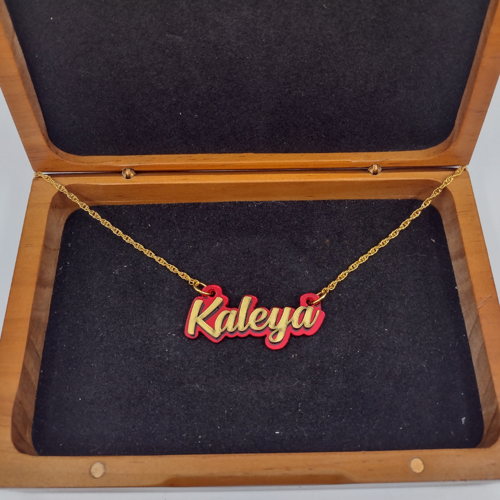 Custom Name and Background Necklace