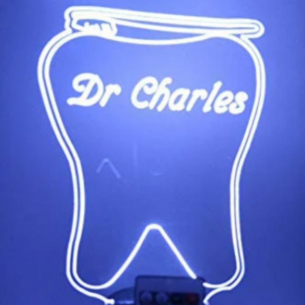 Tooth and Brush Dentist LED Tabletop Night Light Up Lamp, 16 Color options with Remote