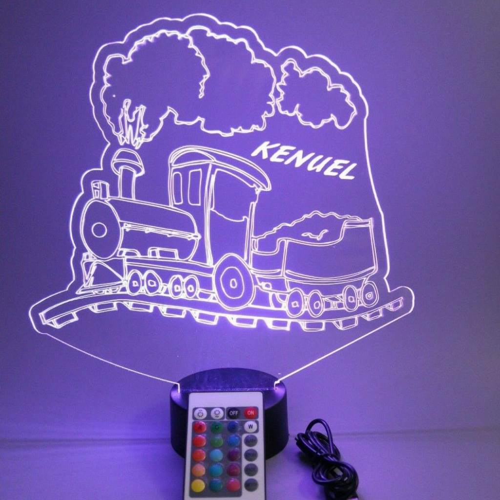 Train LED Tabletop Night Light Up Lamp, 16 Color options with Remote
