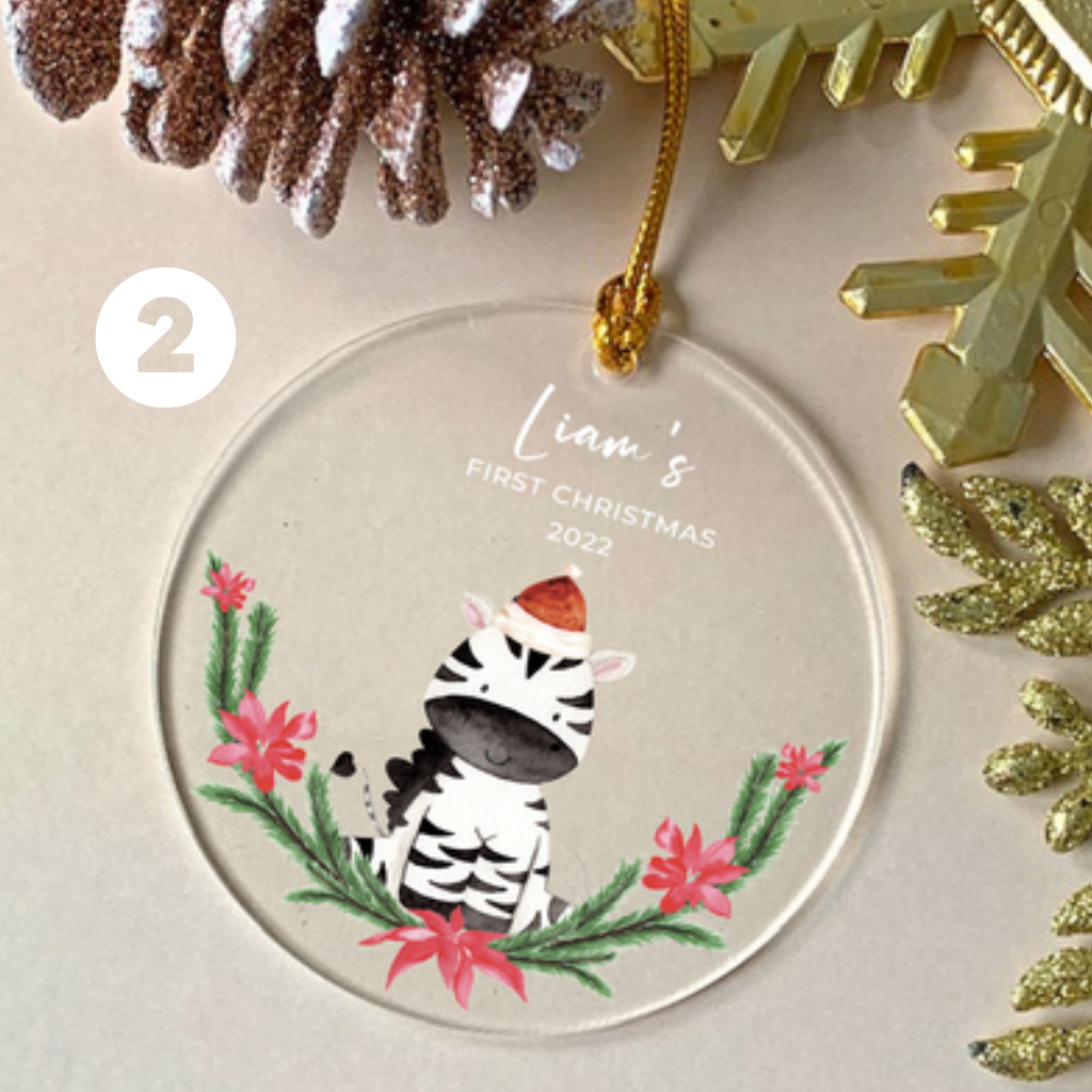 Baby's First Christmas Ornament with Personalized Engraved Name