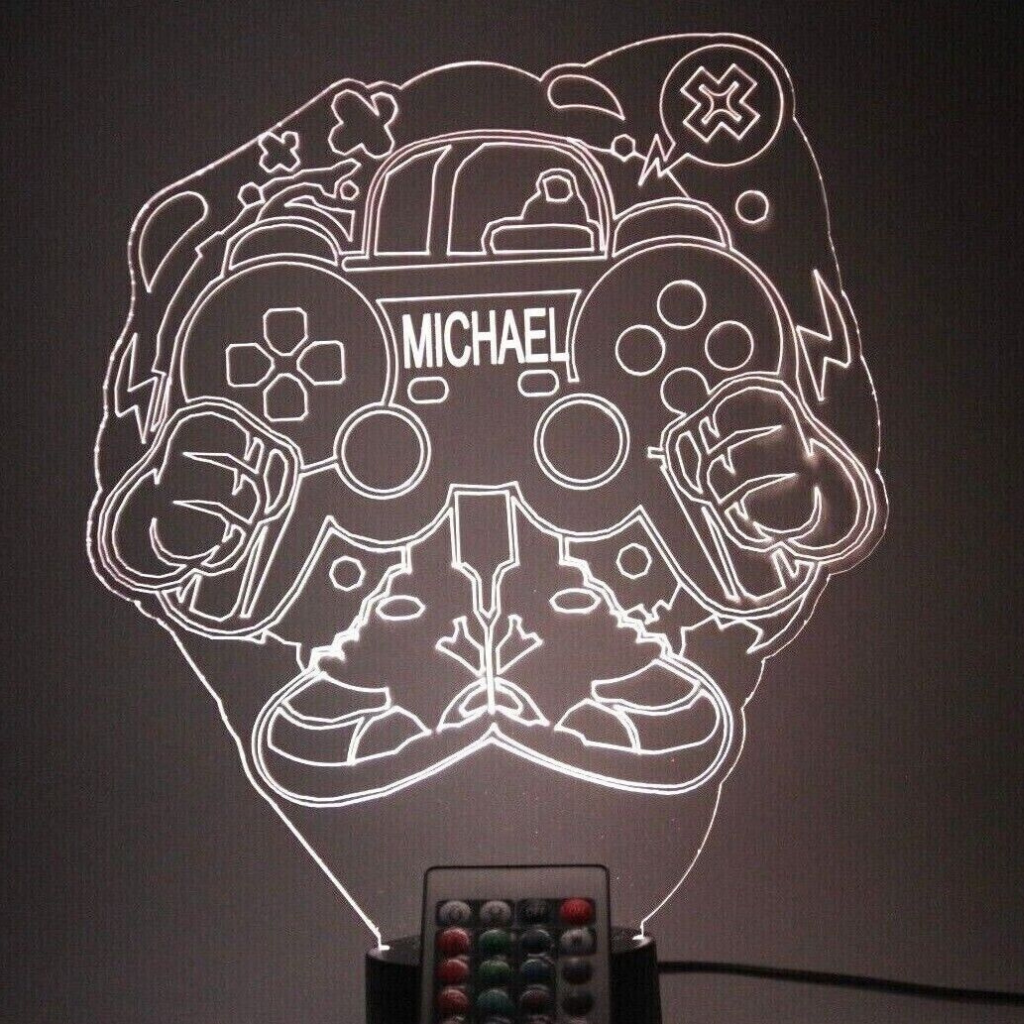 Video Gaming Robot LED Tabletop Night Light Up Lamp, 16 Color options with Remote