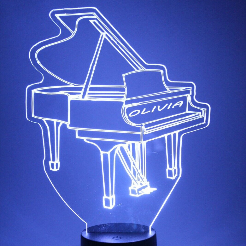 Grand Piano LED Tabletop Night Light Up Lamp, 16 Color options with Remote