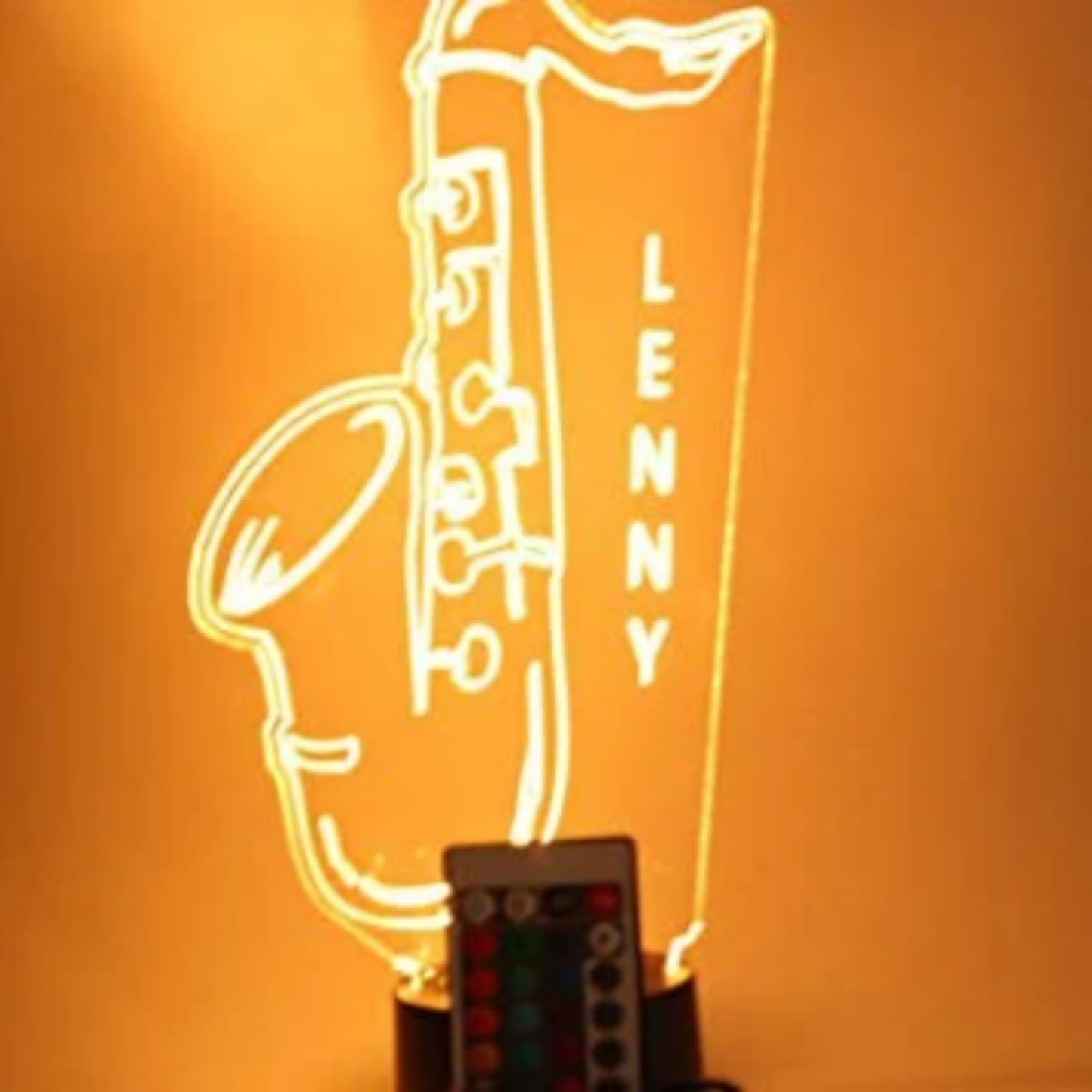 Saxophone LED Tabletop Night Light Up Lamp, 16 Color options with Remote