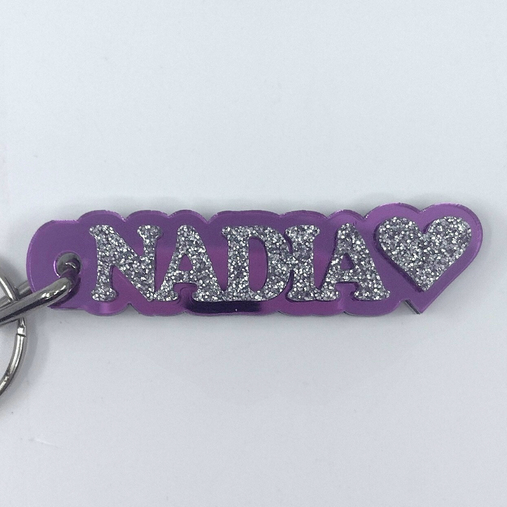 Custom Name and Background Keychain