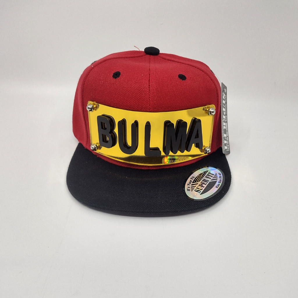 Red and Black Custom Snapback Hat, Laser Cut Letters, Made to Order, Exclusive Creation