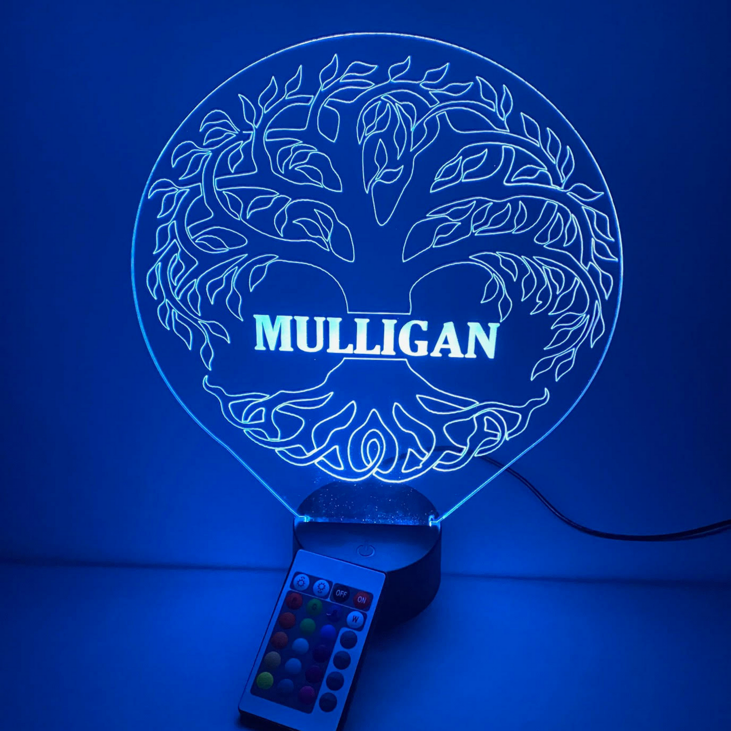 Tree of Life Family LED Tabletop Night Light Up Lamp, 16 Color options with Remote