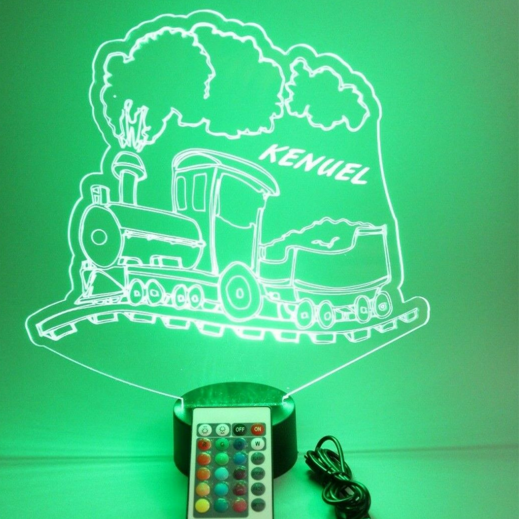 Train LED Tabletop Night Light Up Lamp, 16 Color options with Remote