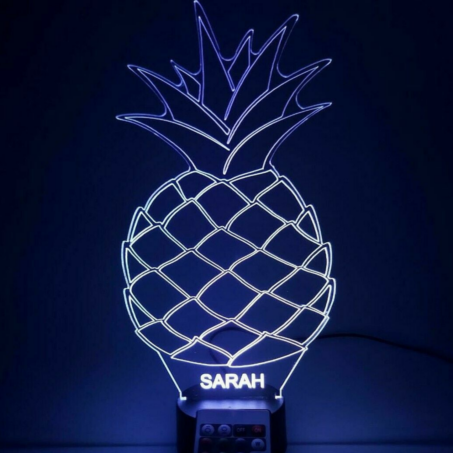 Pineapple Fruit LED Tabletop Night Light Up Lamp, 16 Color options with Remote