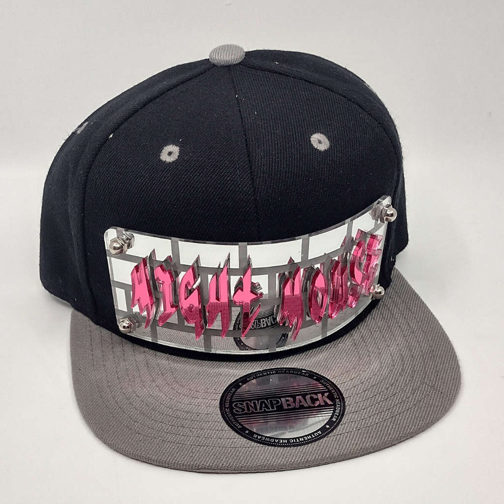 Black and Gray Custom Snapback Hat, Laser Cut, Made to Order, Exclusive Creation