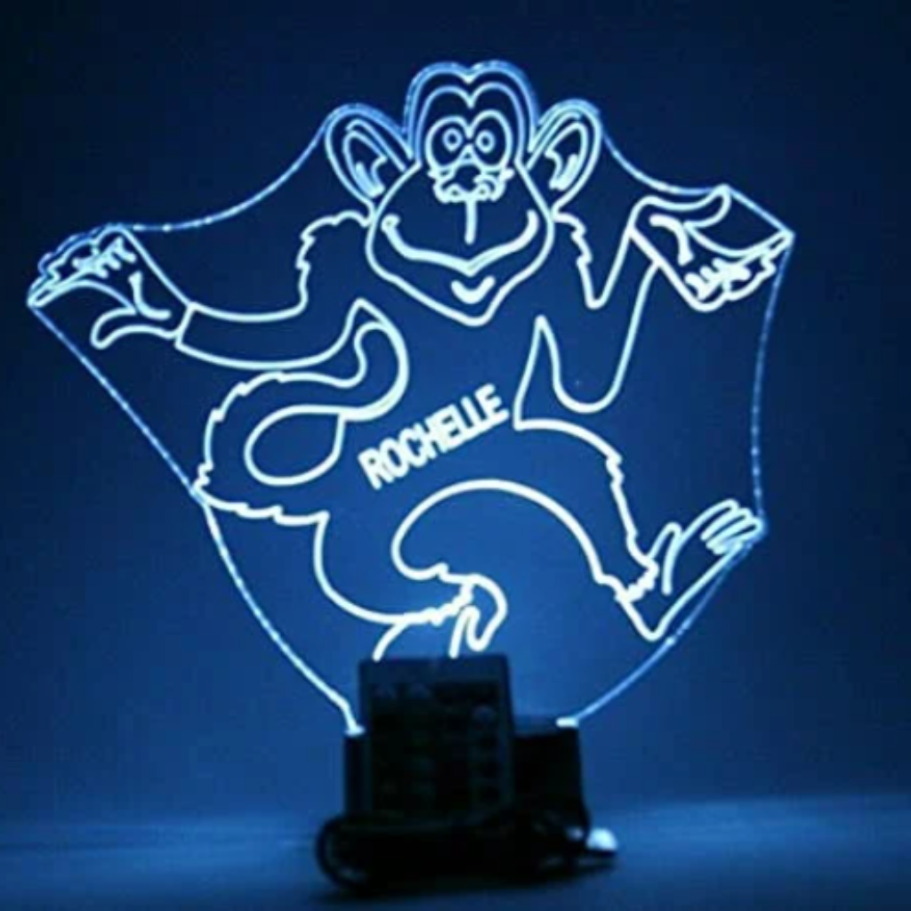 Cute Dancing Monkey LED Tabletop Night Light Up Lamp, 16 Color options with Remote
