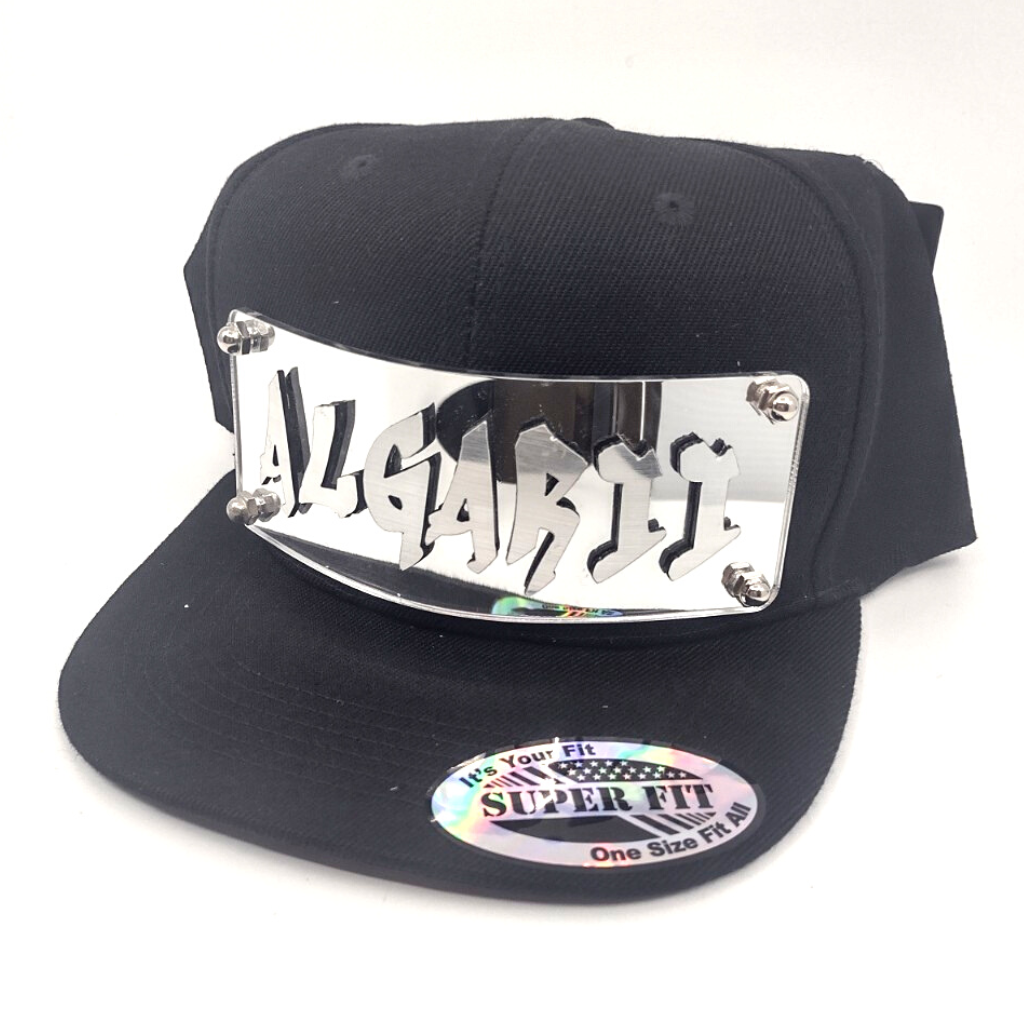 Black Custom Snapback Hat, Laser Cut Letters, Made to Order, Exclusive Creation
