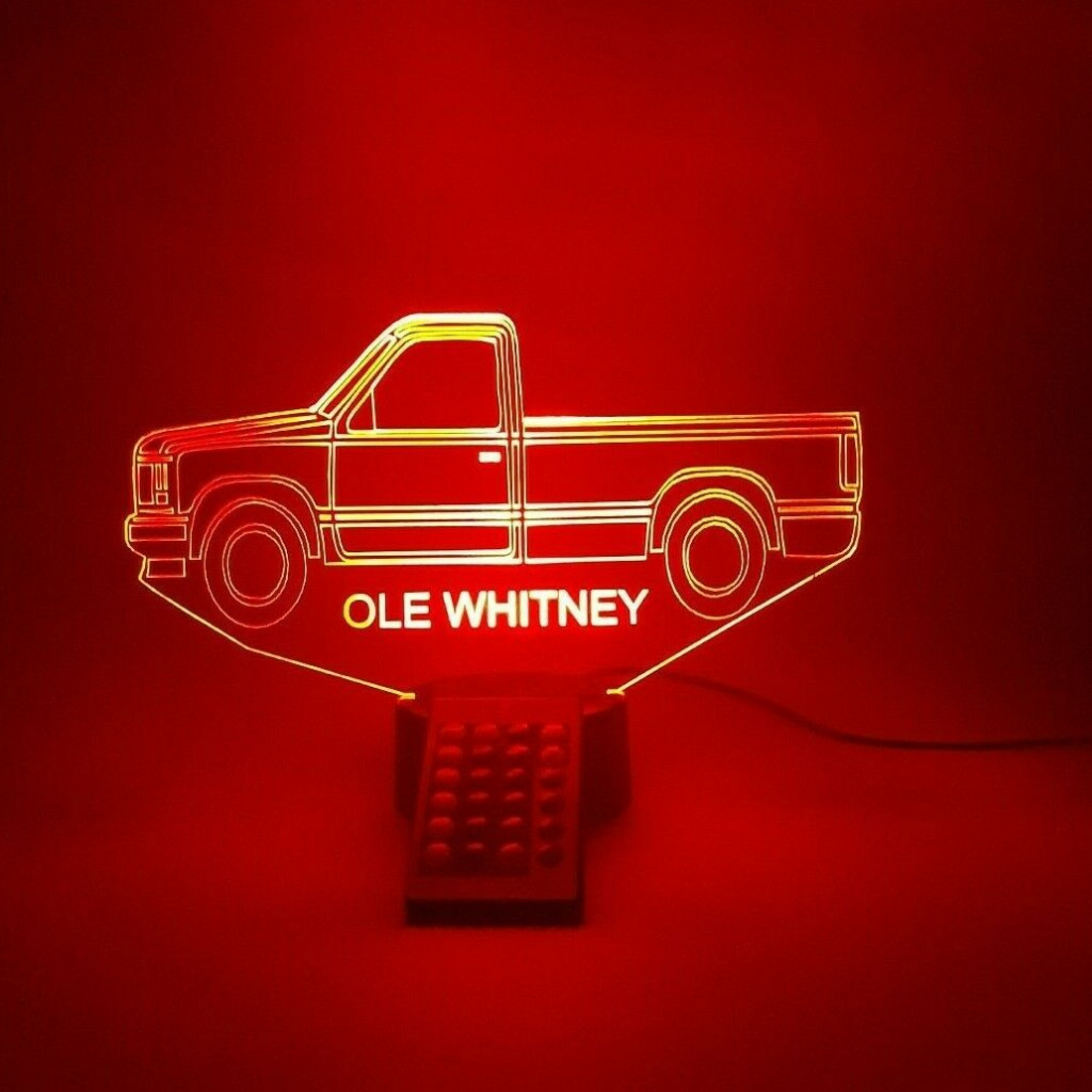 Pickup Truck LED Tabletop Night Light Lamp, 16 Color options with Remote