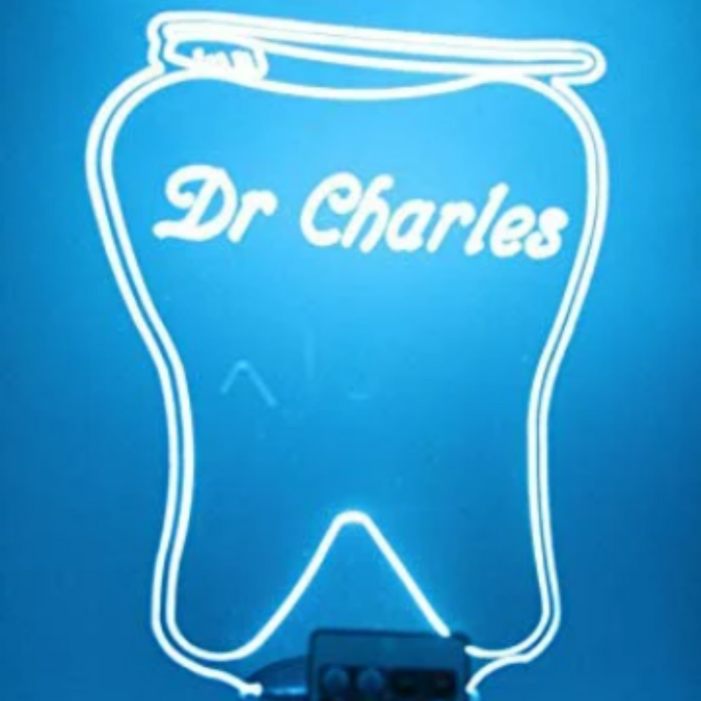 Tooth and Brush Dentist LED Tabletop Night Light Up Lamp, 16 Color options with Remote