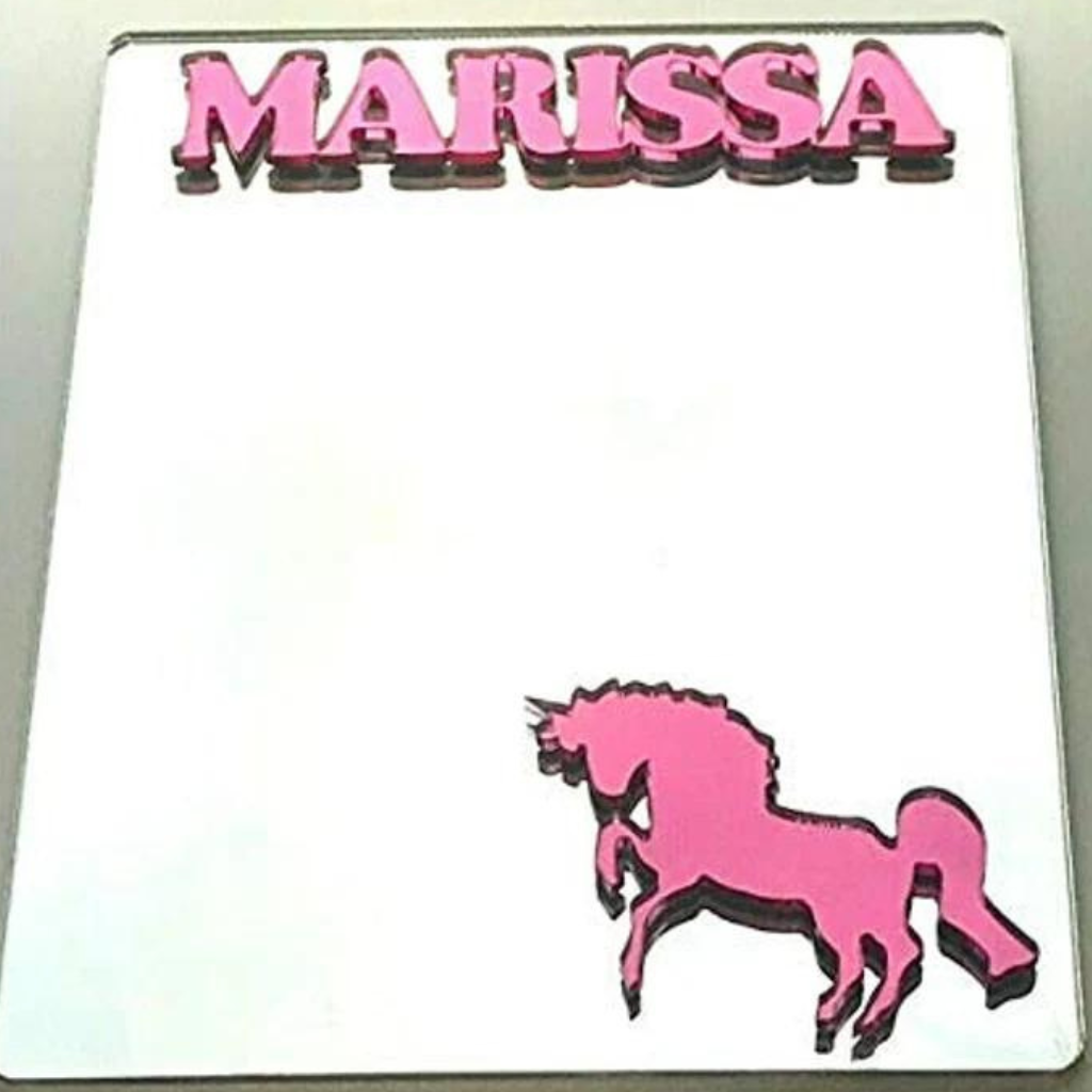 Unicorn Locker Mirror Magnet, Personalized Back to School Magnetic Sports Locker or Refrigerator Magnet Decor