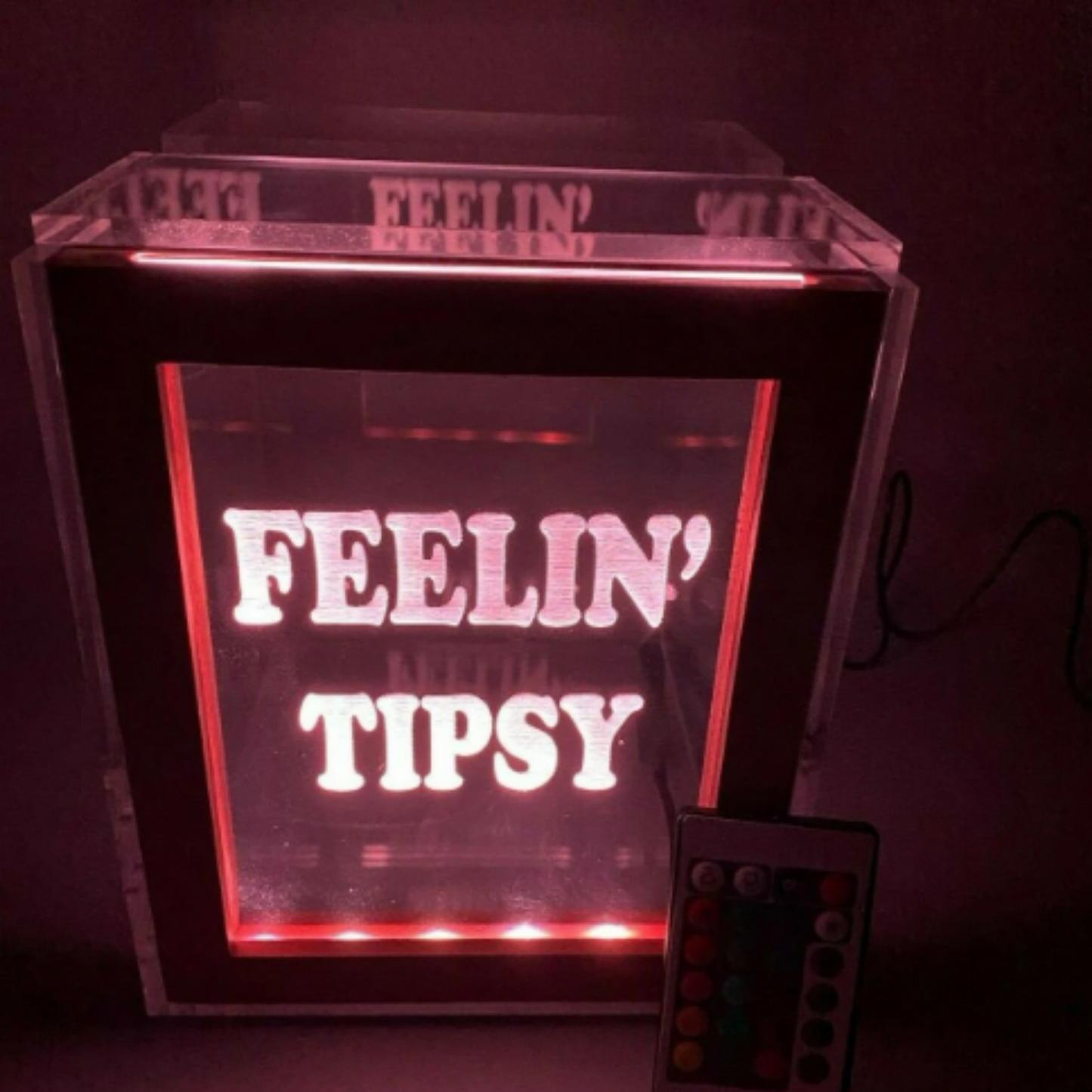 Tip Box Raffle Fund Raiser Donation Jar Fantastically Unique Eye Catching Personalized Engraved LED 16 Colors Changing 7"W x 8.5"H Container