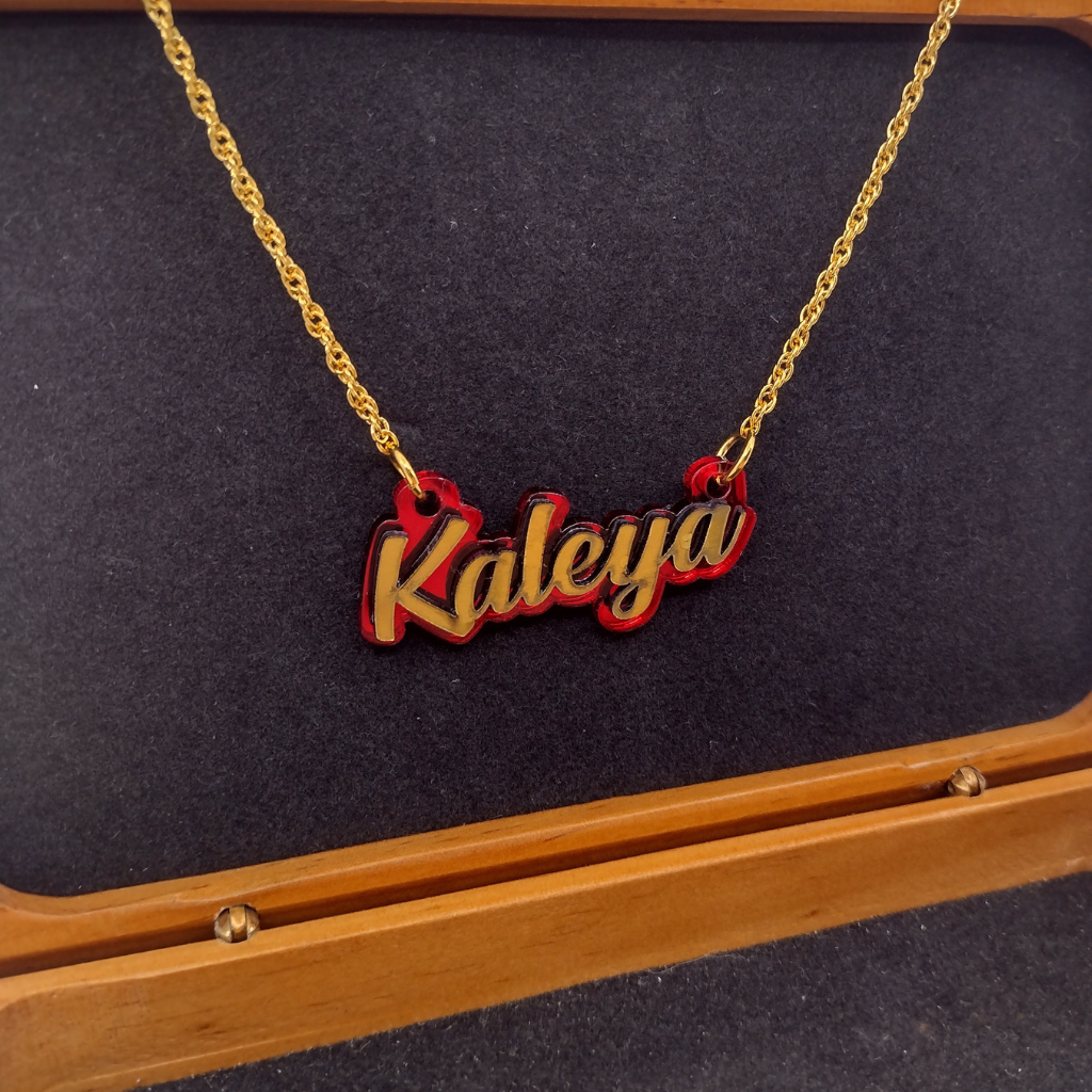 Custom Name and Background Necklace