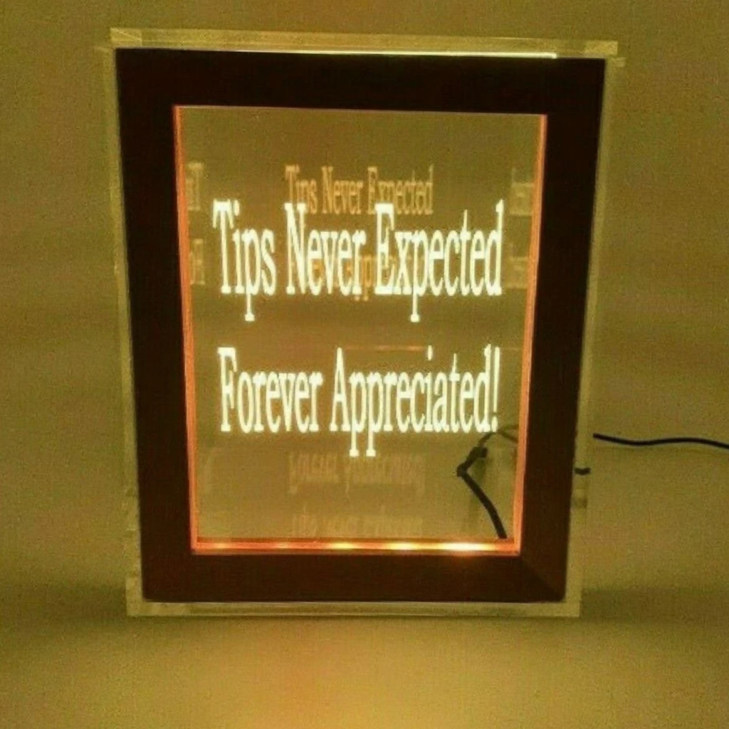 Tip Box Raffle Fund Raiser Donation Jar Fantastically Unique Eye Catching Personalized Engraved LED 16 Colors Changing 7"W x 8.5"H Container