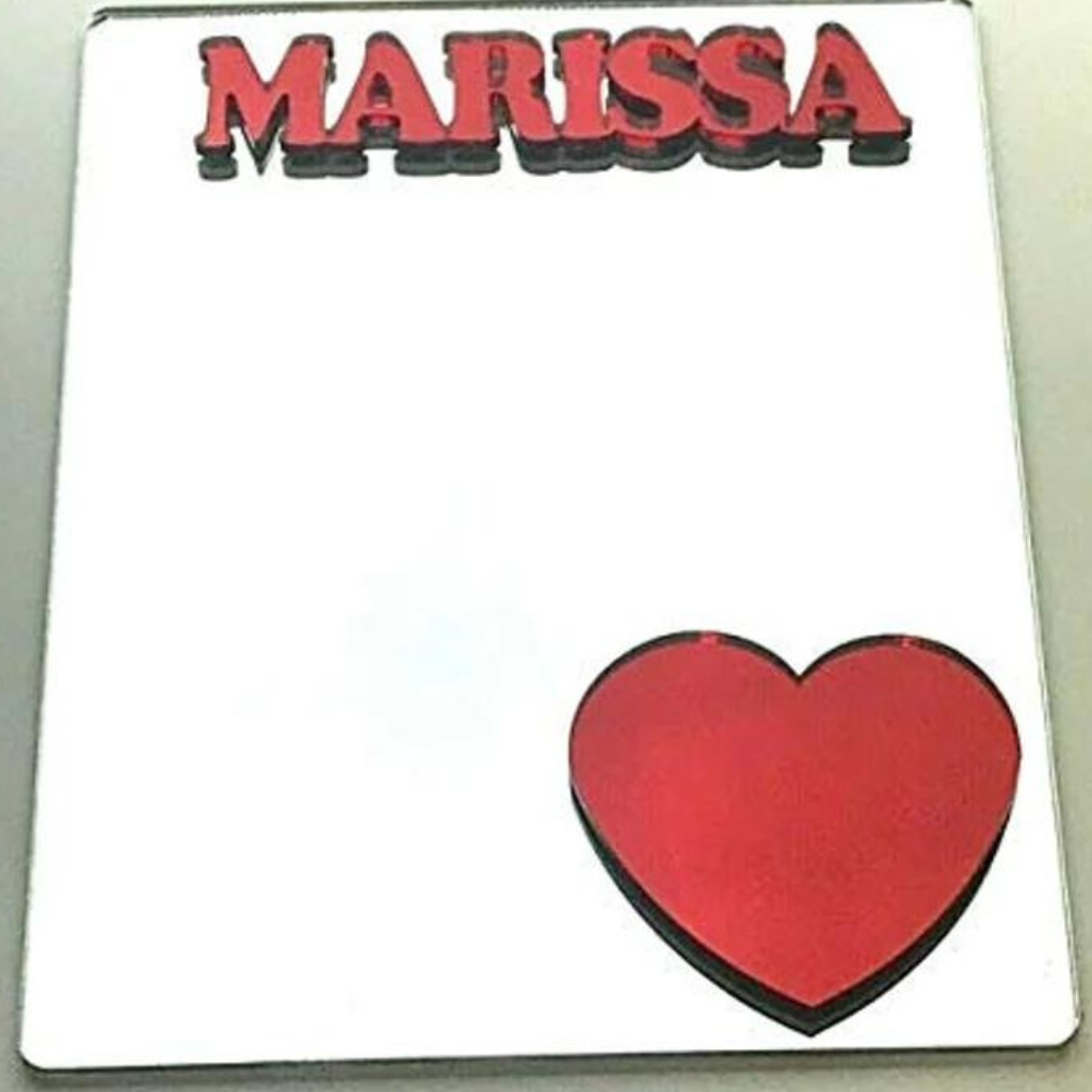 Heart Locker Mirror Magnet, Personalized Back to School Magnetic Sports Locker or Refrigerator Magnet Decor