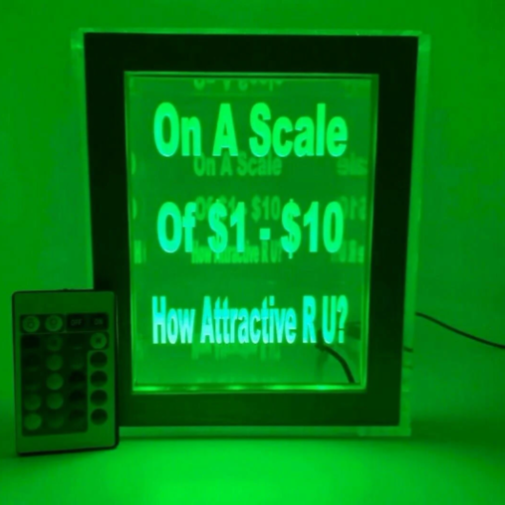 Tip Box Raffle Fund Raiser Donation Jar Fantastically Unique Eye Catching Personalized Engraved LED 16 Colors Changing 7"W x 8.5"H Container