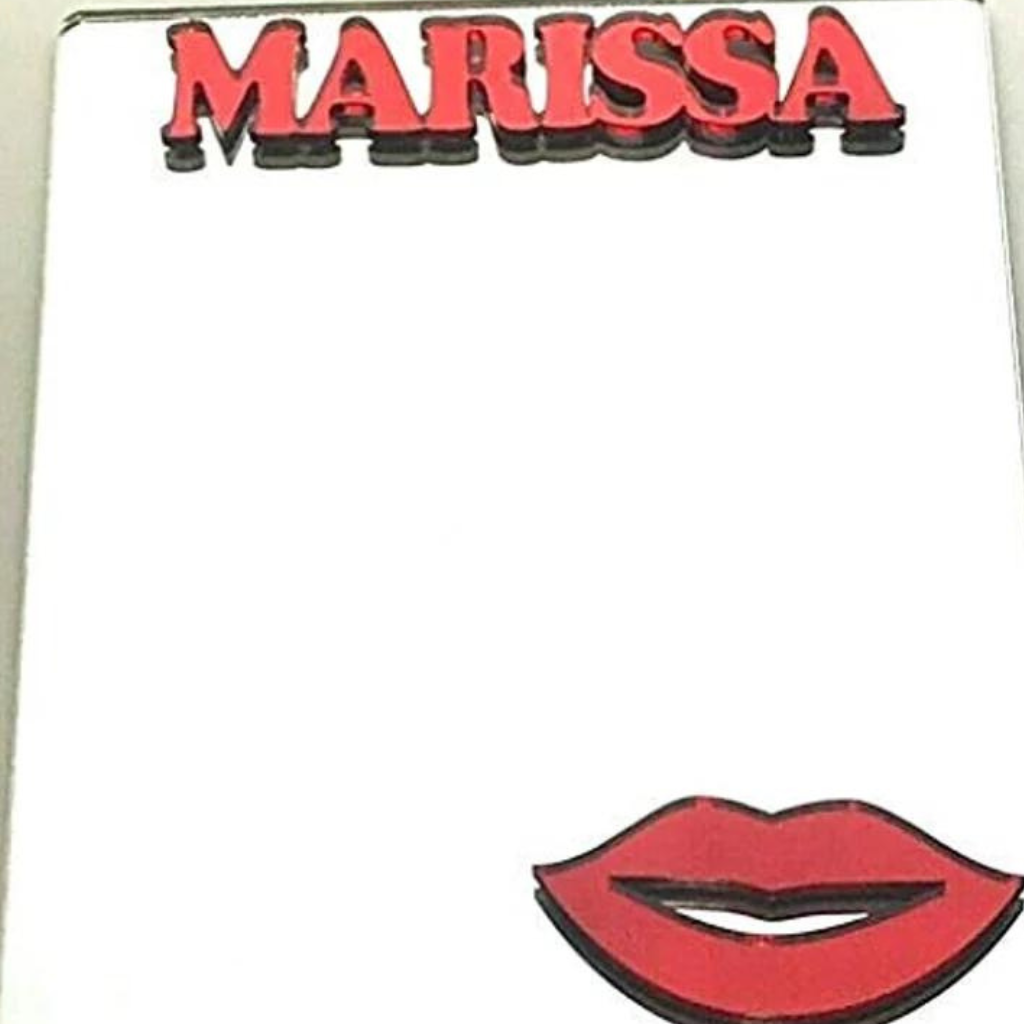 Lips Locker Mirror Magnet, Personalized Back to School Magnetic Sports Locker or Refrigerator Magnet Decor